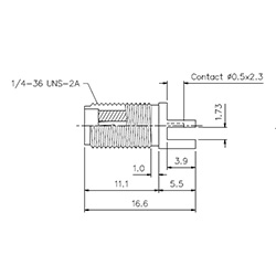HS-SMAF Edge Type For 1.73 PCB Connector (12.4G)_L16.6